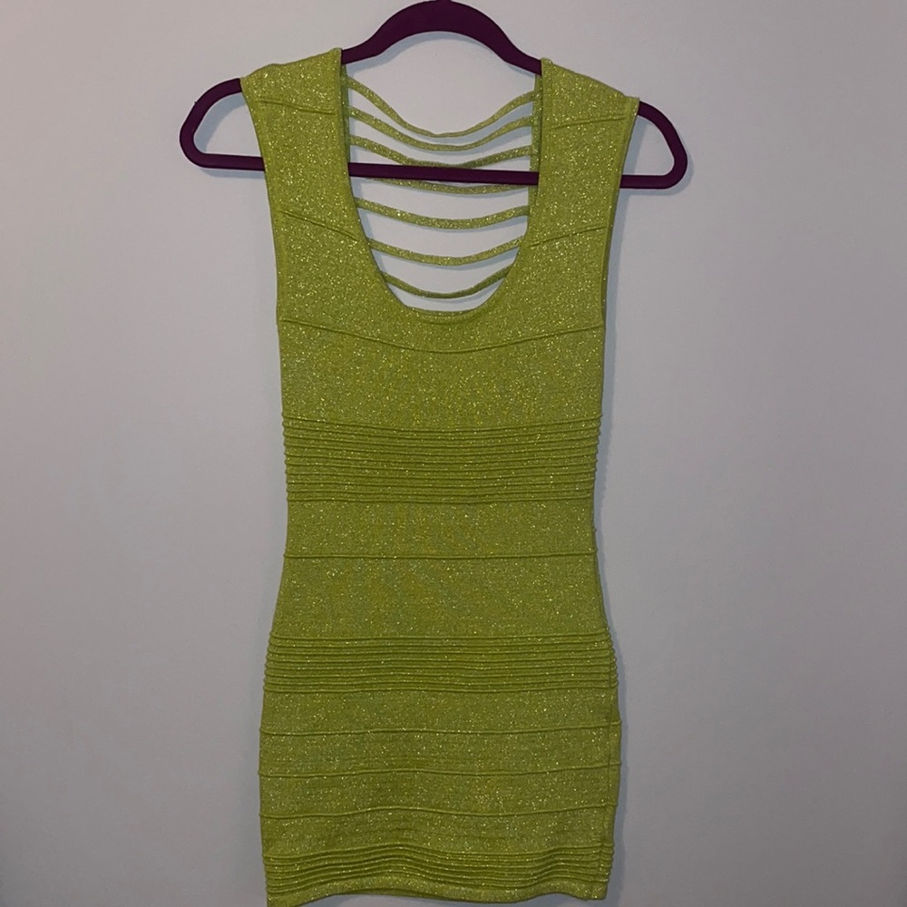 Mini Green Low Back Dress